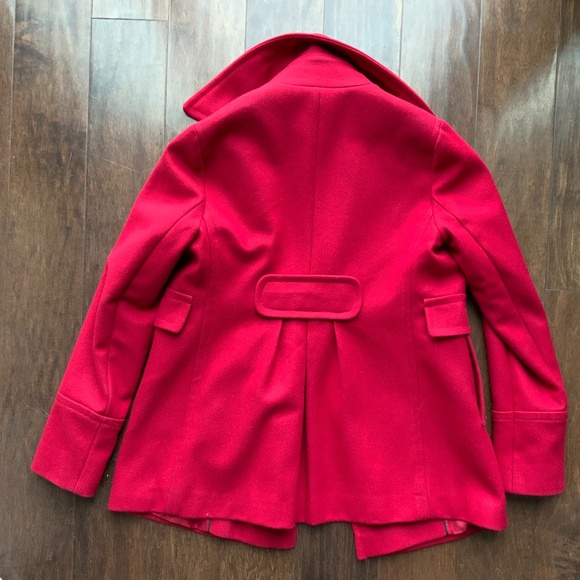 DKNY Peacoat in Red with Black Buttons. Size 4. - Picture 6 of 9